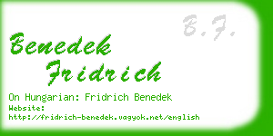 benedek fridrich business card